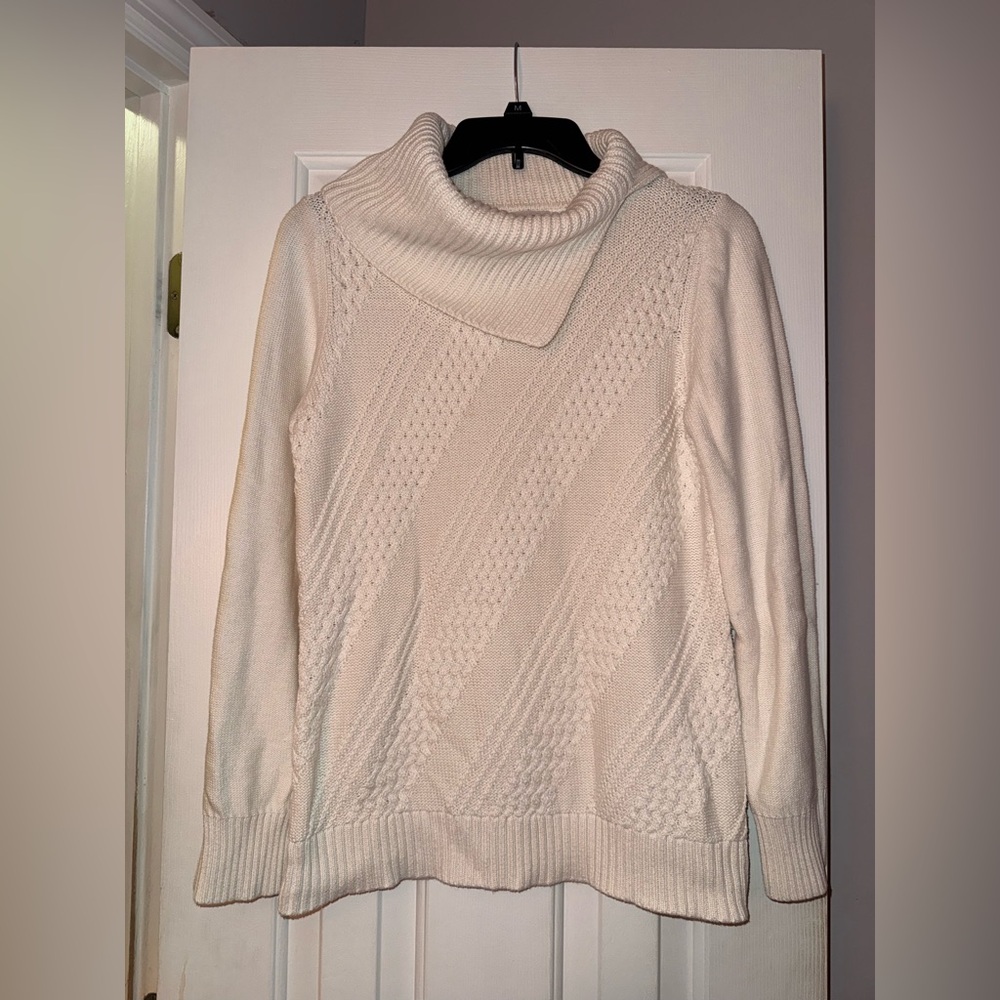 Coldwater Creek Cream Cowl Neck Sweater